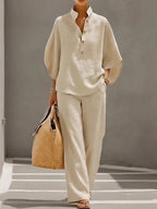Elena | Casual Set in Cotton and Linen