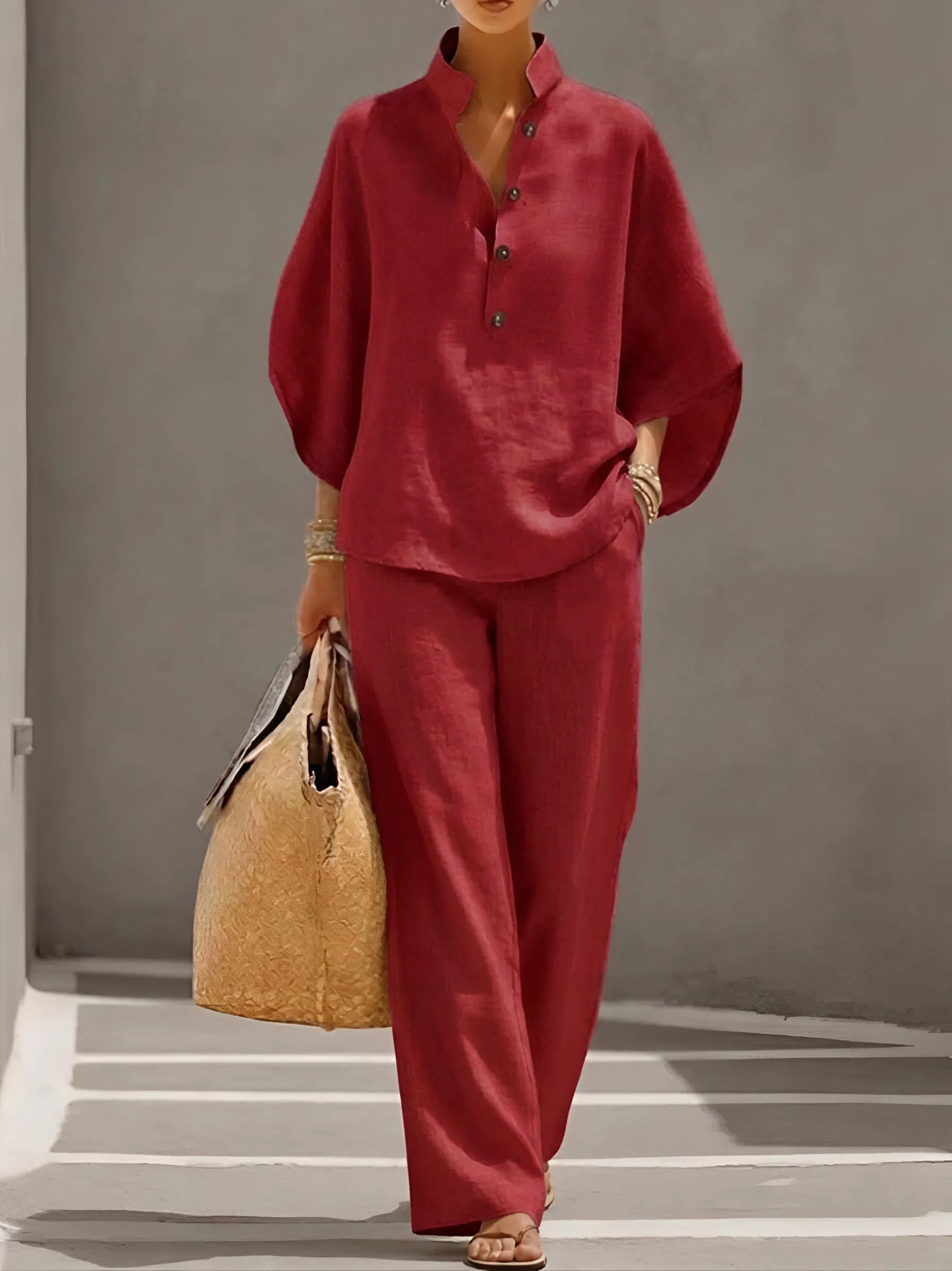 Elena | Casual Set in Cotton and Linen