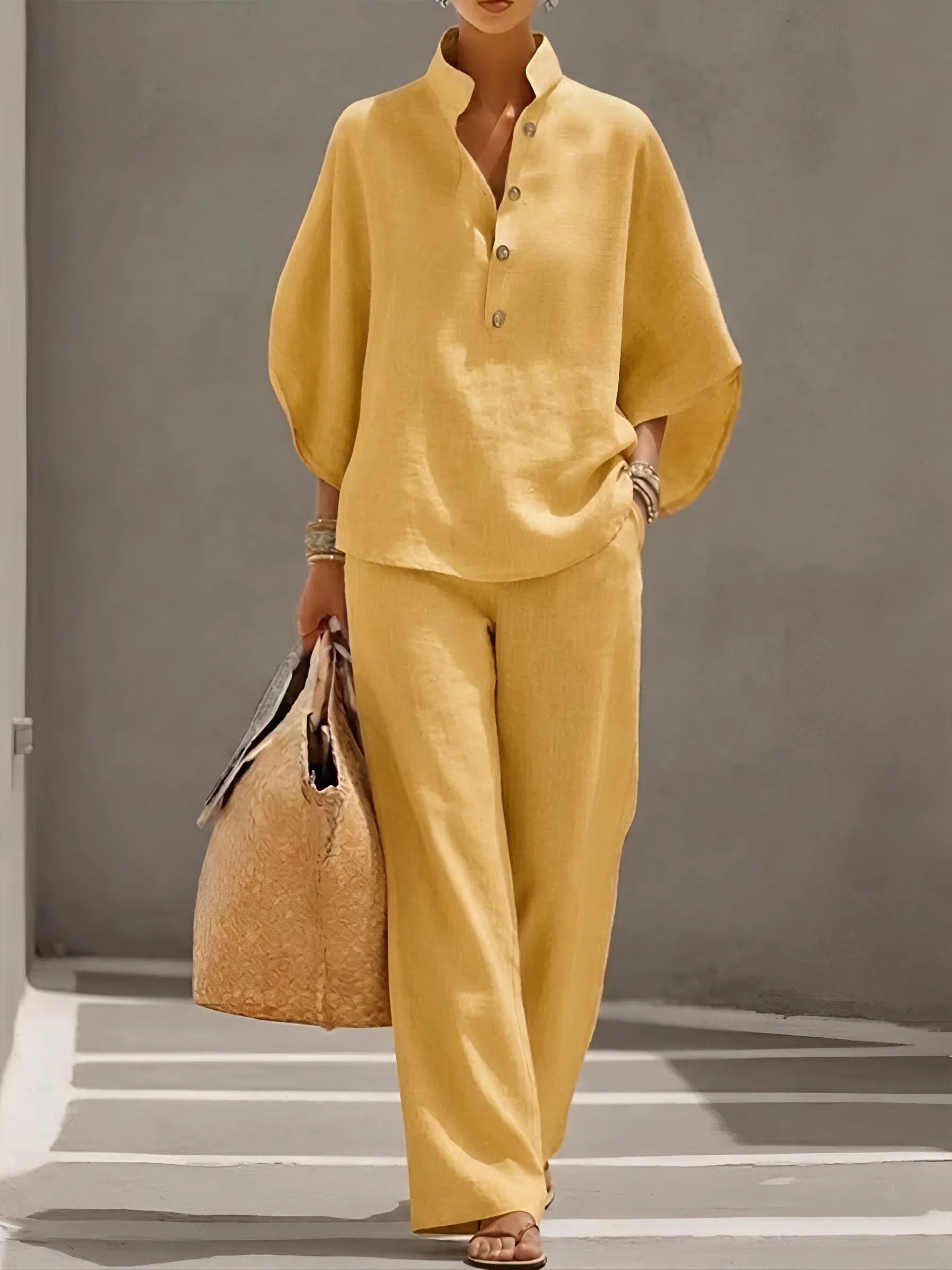 Elena | Casual Set in Cotton and Linen